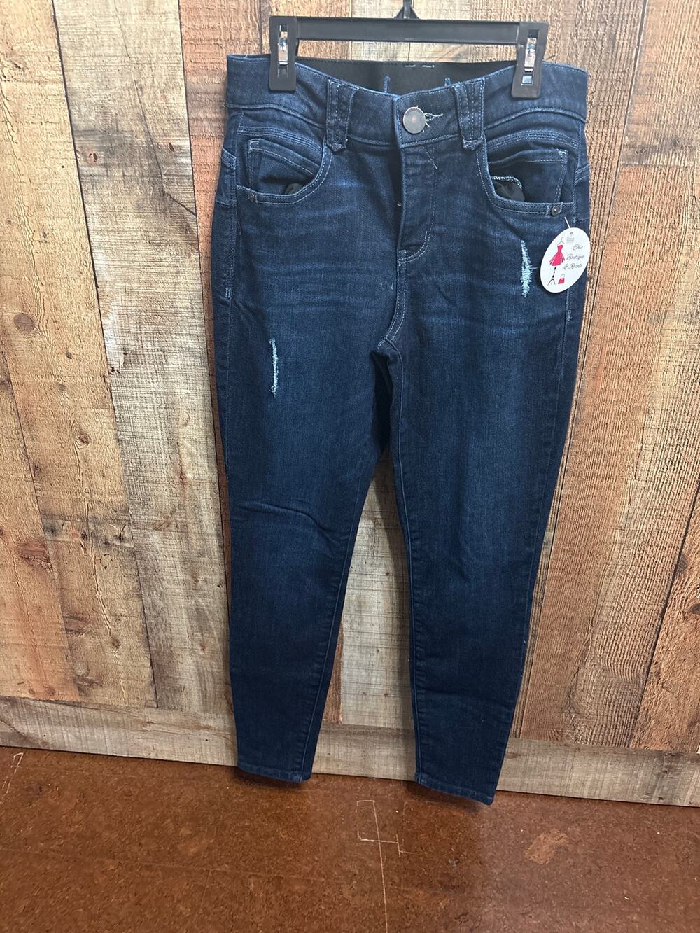 Democracy "Ab"solution Distressed Skinny Jeans Dark Wash Stretch Fit